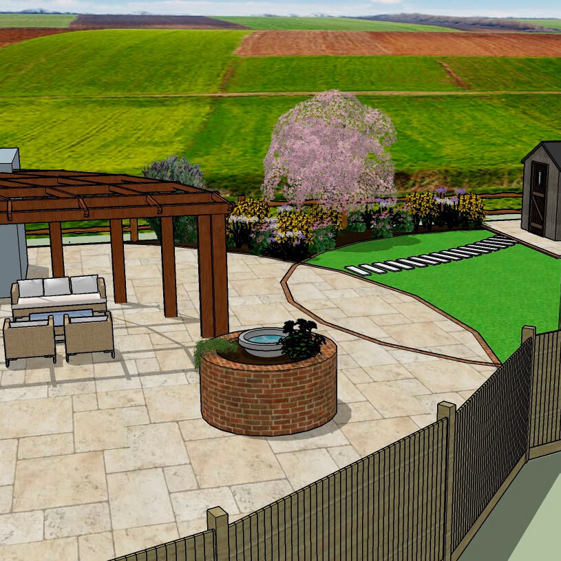 CAD garden design drawing